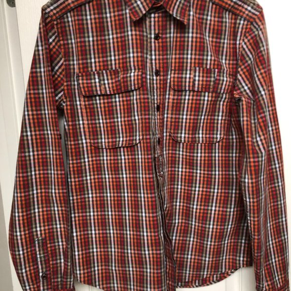 Like NEW! Hawkings McGill Urban Outfitters Mens Plaid Button down-Size Small - Picture 1 of 5